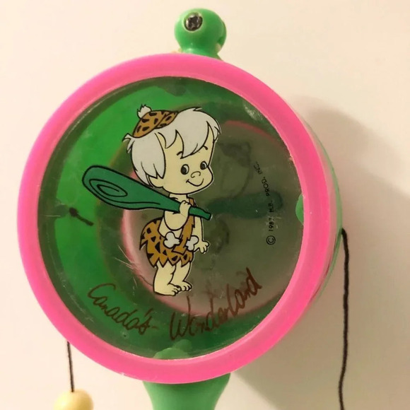 Vintage 1987 Flintstones Bam Bam Canadas Wonderland Drum Toy Rattle - Picture 8 of 13